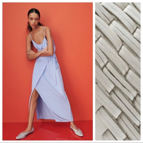 NWT. Zara Ecru Leather Ballet Flats. Size 9. - Picture 9 of 11